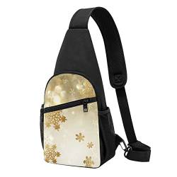 Gold Seide Weihnachten Casual Eine Schulter Kreuz Körper Brust Tasche Brieftasche Telefon Tasche Männer Crossbody Tasche Reise Walking Taille Tasche, Schwarz , Einheitsgröße von ADFSHIDS