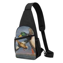 Mallard Duck Casual One Shoulder Cross Body Chest Bag Wallet Phone Bag Men'S Cross Body Bag Travel Walking Waist Bag, Schwarz , Einheitsgröße von ADFSHIDS