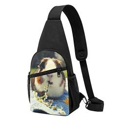 Meerschweinchen Casual Eine Schulter Crossbody Brust Tasche Brieftasche Telefon Tasche Herren Crossbody Tasche Reise Walking Taille Tasche, Schwarz , Einheitsgröße von ADFSHIDS