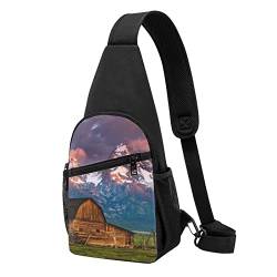 National Park Casual One Shoulder Cross Body Brust Tasche Brieftasche Telefon Tasche Herren Crossbody Tasche Reise Walking Taille Tasche, Schwarz , Einheitsgröße von ADFSHIDS