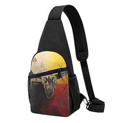 Native American Casual One Shoulder Cross Body Chest Bag Wallet Phone Bag Men'S Cross Body Bag Travel Walking Waist Bag, Schwarz , Einheitsgröße von ADFSHIDS