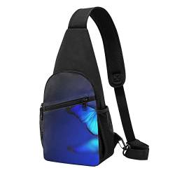 Schmetterling Casual Eine Schulter Kreuz Körper Brust Tasche Brieftasche Telefon Tasche Männer Crossbody Tasche Reise Walking Taille Tasche, Schwarz , Einheitsgröße von ADFSHIDS