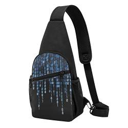 The Blue Binary Casual One Shoulder Cross Body Chest Bag Wallet Phone Bag Men'S Cross Body Bag Travel Walking Waist Bag, Schwarz , Einheitsgröße von ADFSHIDS