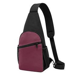 Weinrot Casual Eine Schulter Kreuz Körper Brust Tasche Brieftasche Telefon Tasche Männer Crossbody Tasche Reise Walking Taille Tasche, Schwarz , Einheitsgröße von ADFSHIDS