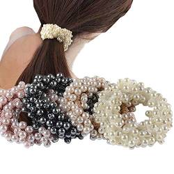 INS Haargummi für Damen und Mädchen, mit Perlen, 5 Stück von ADIASEN