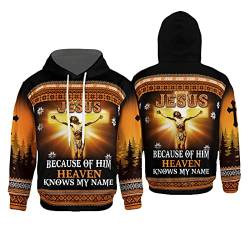 ADITIRCP Herren Jesus Kapuzenpullover 3D Bedruckt Langarm Sweatshirts Retro Kreuz Löwe Pullover Hoodie mit Tasche von ADITIRCP