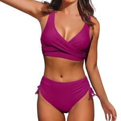 ADMAY 2024 Damen Bikini Set High Waist Badeanzüge Bauchweg Schwimmanzug Bademode Für Damen Mit Cups Badeanzug Für Mollige Shape Push Up Swimsuits for Women Tankini Große Größe Swimming Gemustert Sexy von ADMAY