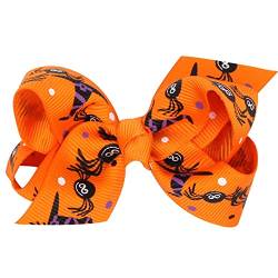 Halloween Kostüm Damen Hexenkostüm Teufel Y25K Halloween Schleife Knoten Haarnadeln Halloween Haarschleifen Clip Bunte Clip Niedliche Bowknot Clip Haarschmuck für Mädchen Babys (D, One Size) von ADMAY