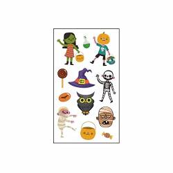 Halloween Kostüm Damen Hexenkostüm Teufel Y26K Wasserdichter Schweiß-lustiger Cartoon-Hut Einweg-Halloween-Kinder-Aufkleber Papier Punker Kostüm Männer (D, One Size) von ADMAY