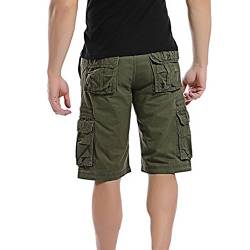 Wanderhose Robust Herren Pouch Beach Work Casual im freien Cargo Hosen Color Hosenshorts Herren Hosen Cargohose Herren Olivgrün (Army Green, 32) von ADMAY