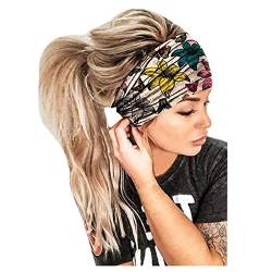 Winter Geschenk Beliebtes Festival y25k Wickelband Stirnband Haar Kopf Frauen Stirnband Elastisch Druck Bandana Stirnband Pack Stirnbänder (Rosa, Einheitsgröße) von ADMAY