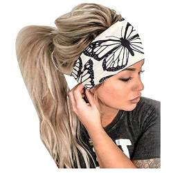 Wintergeschenk Beliebtes Festival y*2*k Bandana Frauen Wrap Stirnband Stirnband Elastisches Stirnband Haardruck Stirnband Schleife Stirnband Damen (Beige, Einheitsgröße) von ADMAY