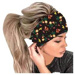 Wintergeschenk Beliebtes Festival y2*k Kopfhaar Elastisches Druckband Bandana Stirnband Frauen Wrap Stirnband Stirnband Metall Stirnband Welle (Gelb, Einheitsgröße) von ADMAY