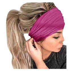 Wintergeschenk Beliebtes Festival y2*k Stirnband Band Bandana Stirnband Kopf Wrap Haar Elastisch Frauen Drucken Stirnband Komfort Stirnband Frauen (Hot Pink, Einheitsgröße) von ADMAY