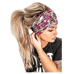 Wintergeschenk Beliebtes Festival y25k Wickelband Stirnband Haar Kopf Frauen Stirnband Elastisch Druck Bandana Stirnband Packung Stirnbänder (Weiß, Einheitsgröße) von ADMAY