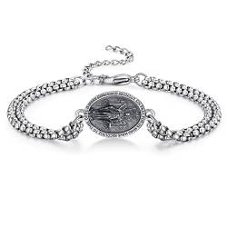 ADMETUS Wundertätige Medaille Armband Sterling Silber Jungfrau Maria Armband Heilige Maria Medaille Armband Religiöse Geschenk für Herren von ADMETUS