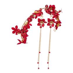 ADOCARN 1 Set Quasten Stirnband Ohrringe Elegantes Blumen Haarband Einzigartiger Kopfschmuck Schicker Kopfschmuck Exquisite Blumen Ohrringe Braut Ohrringe Dekor Hochzeitsschmuck von ADOCARN