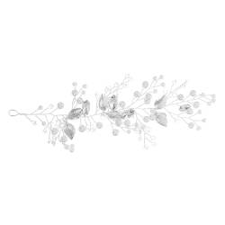 ADOCARN Haarschmuck Haarteile für Bräute Feenkopfschmuck Haarband Silber Perlenstirnband Haargummi Braut Stirnband Kopfschmuck für Damen Blatt Kopfbedeckung Zinklegierung von ADOCARN