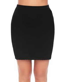 ADOME Reifrock Damen Petticoat Curvy Mini Rock Frauen Unterkleid Unterrock Kurz Schwarz XL von ADOME