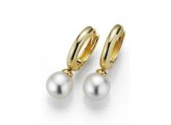 Paar Creolen ADRIANA "R119" Ohrringe Gr. Silber 925 (Sterlingsilber)-Perlen, weiß (gelbgoldfarben, weiß) Damen Creolen von ADRIANA