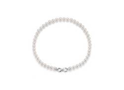 Perlenkette ADRIANA "Bellagio - Infinity/Unendlichkeitsschleife, B4-S, B4-W-7" Halsketten Gr. Silber 925 (Sterlingsilber)-Perlen, Länge: 45 cm, bunt (silberfarben, weiß) Damen Perlenketten von ADRIANA