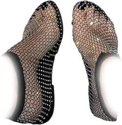 Ultrabequeme, glänzende Gem-Mesh-Flats, Bequeme, glänzende Gem-Mesh-Flats, Schuhe für Frauen, Bequeme Flats mit Strasssteinen (39,Black) von ADWOA