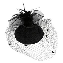 Fascinator Hüte für Frauen Party Hüte Blume Kopfschmuck Fascinators Hats for Womens Mesh Gesicht Schleier Cocktail Jockey Club Fascinator Hüte für Frauen Blume Mesh Organza Cocktail für Zubehör für von ADXFWORU