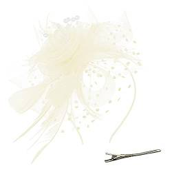 Frauen Feder Fascinator Party Hüte Blume Kopfschmuck Fascinators Hats for Womens Mesh Gesicht Schleier Stirnband Braut Hochzeit Fascinator Hüte für Frauen Fascinator Haarschmuck Kopfschmuck Für Mäd von ADXFWORU