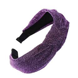 Modebogenknoten Frauen helle Seide Kopfhoop einfache Süße Mädchen Haarreif Silikon Kopfbedeckung (Purple, One Size) von ADXFWORU