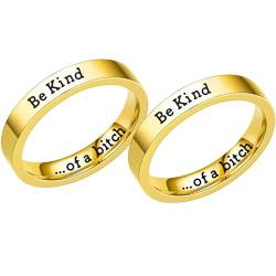 ADovz „Sei nett, sei nett zu einer Schlampe“-Ring für Frauen, „Sei nett... zu einer Schlampe“-Ring (Bgold,11) von ADovz