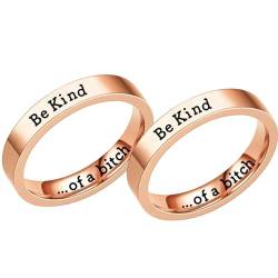ADovz „Sei nett, sei nett zu einer Schlampe“-Ring für Frauen, „Sei nett... zu einer Schlampe“-Ring (C rose gold,5) von ADovz