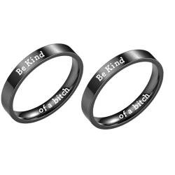 ADovz „Sei nett, sei nett zu einer Schlampe“-Ring für Frauen, „Sei nett... zu einer Schlampe“-Ring (D black,11) von ADovz