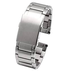 ADovz Armband 22mm 24mm 26mm 28mm 30mm Edelstahl Uhrenarmband Männer Metall Solide Handgelenk Band Armband Armband (Color : 22mm_A Black) von ADovz