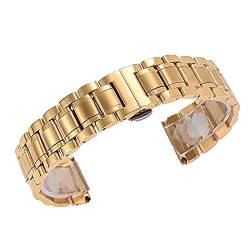 ADovz Armband Herren Damen Uhrenarmband Armband Armband Edelstahlarmband 18mm 20mm 22mm 23mm 24mm Armband (Color : 21mm_Gold) von ADovz