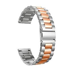 ADovz Armband Massives Metall-Uhrenarmband for Schnellwechsel-Uhrenersatz, Edelstahl-Armband, 20 mm, 22 mm (Color : 20mm_Black Rose Gold) von ADovz