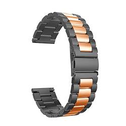 ADovz Armband Massives Metallarmband for Uhrenarmband, for Schnellverschluss-Uhren-Edelstahlarmband als Ersatz for 20-mm-22-mm-Armbänder (Color : 22mm_Black Gold) von ADovz