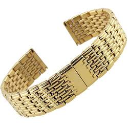 ADovz Armband Smartwatch-Armband 18 mm, 20 mm, 22 mm, 13 mm, Ersatzarmband mit Solider -Schnalle, kompatibel mit Smartwatch-Armband (Color : 20mm_Rose Gold) von ADovz