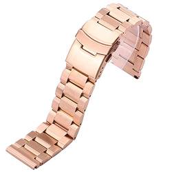 ADovz Armband Uhrenarmband, Edelstahlarmband, 18 mm, 20 mm, 22 mm, 24 mm, gebürstetes Metallarmband, Uhrenersatz, Zubehör, Armband (Color : 24mm_Gold) von ADovz