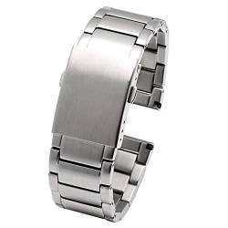 ADovz Armband Uhrenarmband, massives Edelstahlarmband, 24 mm, 26 mm, 28 mm, 30 mm, Faltschließe, Herren-Ersatzarmband aus Metall (Color : 30mm_Silver 7 Pointer) von ADovz