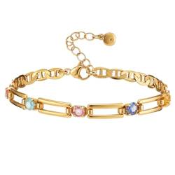 ADovz Gliederarmband mit Geburtsstein, ewig miteinander verbunden, Armband für Frauen und Mädchen (gold) von ADovz