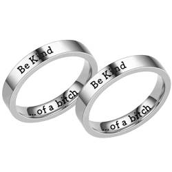 „Sei nett, sei nett zu einer Schlampe“-Ring für Frauen, „Sei nett... zu einer Schlampe“-Ring (A silver,6) von ADovz