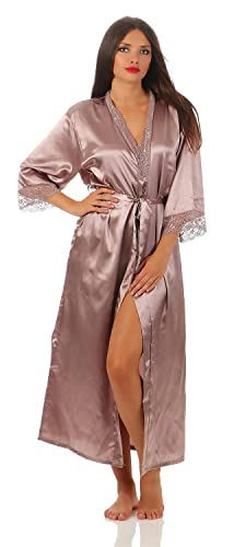 AE Damen langes Kimono Seidenrobe Morgenmantel; Cappucino S von AE