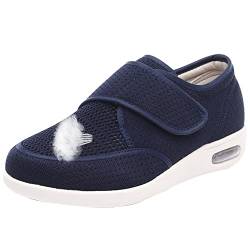 AEHO Damen Sneaker Memory Foam Walkingschuhe Leichte Laufschuhe rutschfest Verbandsschuhe Mit Klettverschluss Diabetiker Orthopädische Verbandschuh Bequemer Rehaschuhe,Blau,40.5 EU von AEHO