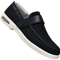 AEHO Schuhe Breite Füße Herren Unisex Verbandschuh Herren Bequemschuh mit Klettverschluss Orthopädischer Schuh Herren Senioren Schuhe druckfrei, individuell anpassbar,Schwarz,48 EU von AEHO