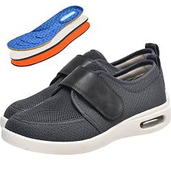 AEHO Senioren Schuhe Orthopädische Diabetische Schuhe Diabetes Schuhe Air Cushion atmungsaktive große Papaschuhe Extra Breit Rehaschuhe Herren Schuhe Extra Breite Füße,Grau,41 EU von AEHO