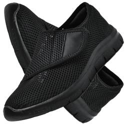 AEHO Sneaker Damen Slip on Schuhe Casual Sportschuhe Memory Foam Turnschuhe Schlüpfen Schuhe für Breite Füße Atmungsaktiv Leicht Laufschuhe,Schwarz,37/235mm von AEHO