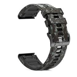 AEMALL 22 26 mm Sport-Silikon-Leder-Uhrenarmbänder Camouflage-Armband für Garmin Fenix 7 7X 5 5X Plus 6 6X Pro 3HR MK2 Armbänder Smartwatch (Farbe: M, Größe: 26 mm Tactix 7 Pro) von AEMALL