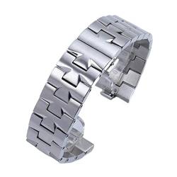 AEMALL 24 mm, 7 mm, 8 mm, Schnellverschluss-Verbindung, Edelstahl-Armband, Uhrenarmband für Vacheron Constantin Armband im Ausland (Farbe: Silber, Größe: 24 x 7 mm) von AEMALL