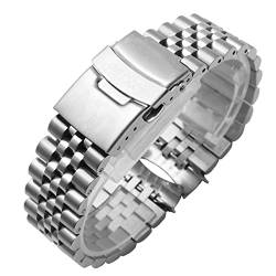 AEMALL Für SEIKO Nr. 5 SKX009 SKX007 SKX175 SKX173 Massives Edelstahlband 20 mm 22 mm Herren-Armband Zubehör Uhrengürtel Armband (Farbe: Fünf Perlen, Größe: 22 mm) von AEMALL