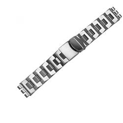 AEMALL Für Swatch Solid Core Metall Armband konkave konvexe Uhrenkette YCS Yas YGS Eisen Männer und Frauen Stahl Armband Keramik Armband (Farbe: G20 Silber, Größe: 19 mm) von AEMALL